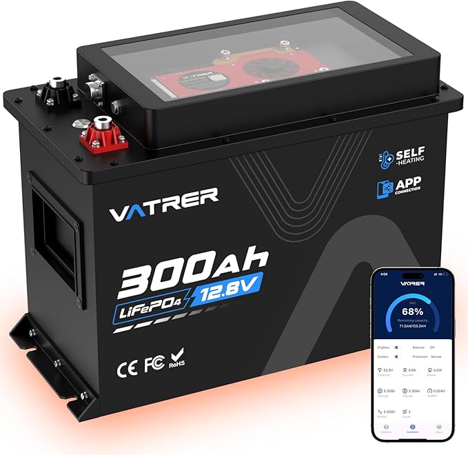 Vatrer 12V 300Ah LiFePO4 Battery
